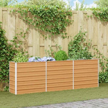 vidaXL Verhoogde plantenbak Licht Bruin 240 x 40 x 77 cm, Verzenden, Minder dan 60 cm, Nieuw, Metaal