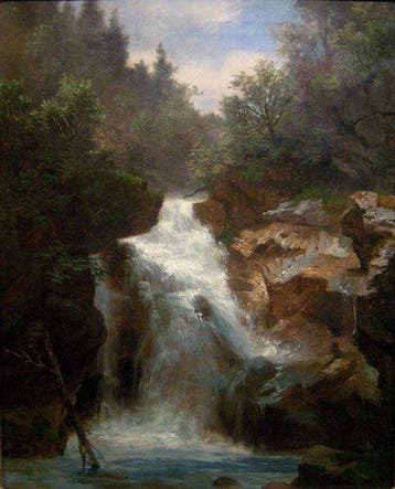 Carl Hasch (1834-1897), attributed t - Waterfall by Velden, Antiek en Kunst