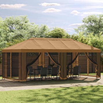 vidaXL Tuinhuisframe zonder tentdoek 6 x 3 m Zwart Staal, Verzenden, Nieuw