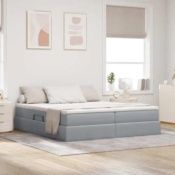 vidaXL Opbergbed met matras Lichtgrijs 180 x 200 cm, Verzenden, Nieuw