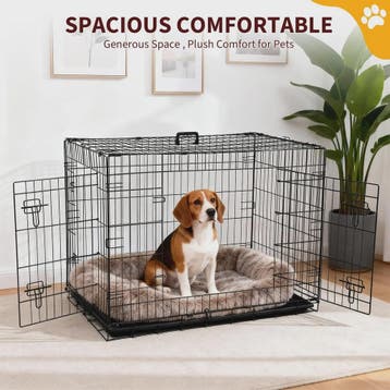 Dubbeldeurs Metalen Hondenkennel 24-48 inch - Inklapbaar met, Dieren en Toebehoren, Verzenden, Nieuw