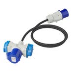 ProPlus Verloopkabel - 3 weg - 150 cm - CEE naar Schuko -..., Ophalen of Verzenden, Nieuw
