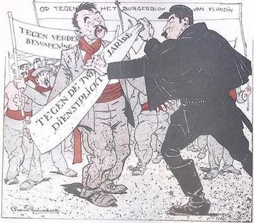 Spotprent De strijdpositie der Franse communistische Part..., Verzenden