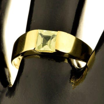 Ring - 18 karaat Geel goud Saffier, Nieuw