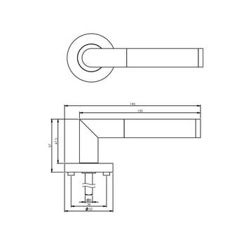 Intersteel Deurkruk Bastian op rozet geveerd - chroom/nikkel, Verzenden, Nieuw