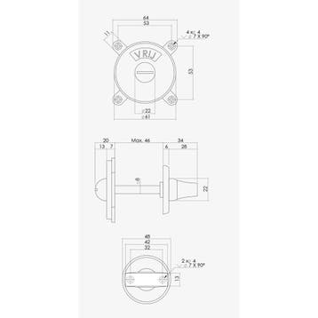 Intersteel Toilet-/badkamersluiting Degeorge vrij/bezet met, Verzenden, Nieuw