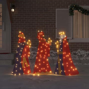 vidaXL 3 Wijze Mannen Kerstverlichting 3 st LEDs Warmwit, Verzenden, Nieuw