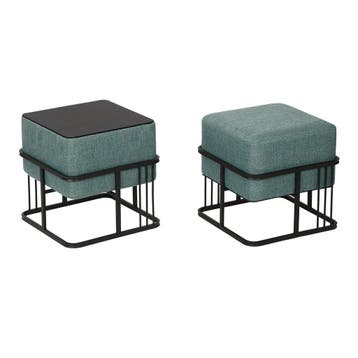 Krukje en bijzettafel Tas vierkant 38x38x38 cm 2-in-1 set gr, Verzenden, Nieuw