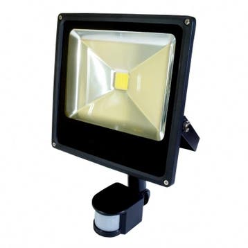 50W LED  / PIR Schijnwerper Wit 4000K zwarte behuizing slim, Ophalen of Verzenden, Nieuw