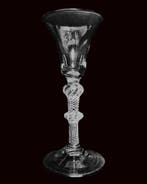 Wijnglas - Georgisch wijnglas c1750 met lucht draaisteel met