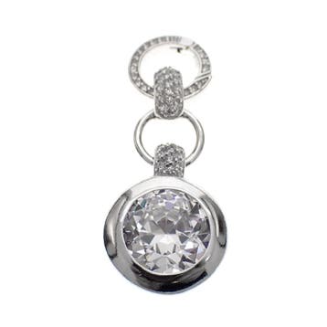Zinzi zilveren hanger met zirconia (Hanger of bedel), Sieraden, Tassen en Uiterlijk, Bedels, Ophalen of Verzenden, Gebruikt, Zilver