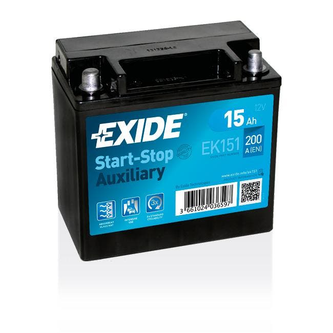 Exide Auxiliary accu | EK151 | 12V 15Ah, Auto-onderdelen, Accu's en Toebehoren, Ophalen of Verzenden