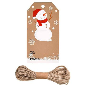 100 x Stevige bruine kartonnen labels kerst - Afm. 5x3cm..., Ophalen of Verzenden, Nieuw