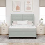 vidaXL Boxspringbed met matras Lichtgrijs 200 x 160 cm, Huis en Inrichting, Slaapkamer | Bedden, Verzenden, Nieuw, Stof