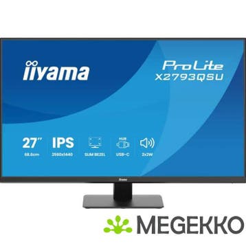 Iiyama ProLite X2793QSU-B1 27  Quad HD IPS USB-C monitor, Verzenden, Nieuw, Iiyama