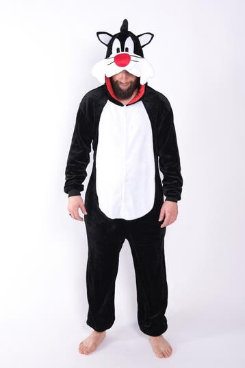 Onesie Sylvester Pak Kostuum S-M Kat Kattenpak Jumpsuit, Kleding | Dames, Carnavalskleding en Feestkleding, Carnaval, Nieuw, Ophalen of Verzenden