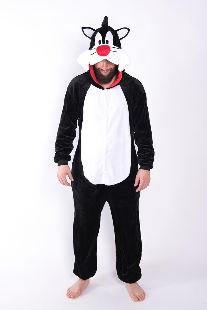 Onesie Sylvester Pak Kostuum S-M Kat Kattenpak Jumpsuit, Kleding | Dames, Carnavalskleding en Feestkleding, Kleding, Nieuw, Maat 36 (S)