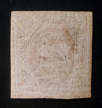 Italiaanse oude staten - Sardinië 1853 - 40 centesimi, Gestempeld