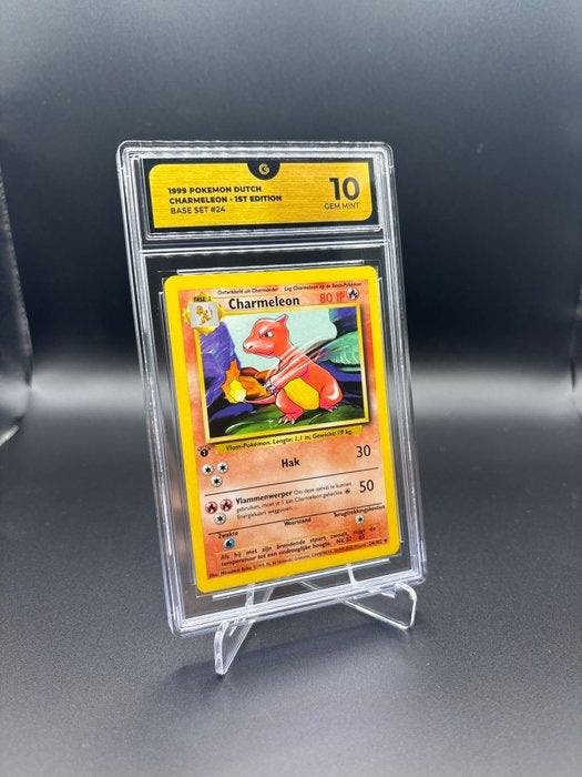 Pokémon - 1 Graded card - Charmeleon 24 Dutch Base Set First, Hobby en Vrije tijd, Verzamelkaartspellen | Pokémon