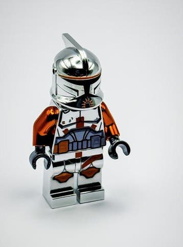 Lego Minifiguur - Star Wars - Chrome Silver Orange Commander, Nieuw