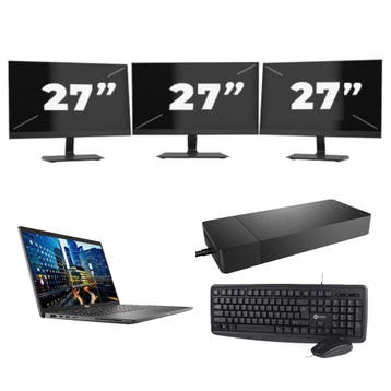 Dell Latitude 7410 -   i5-10e 16GB  - 256GB  + 3x 27 inch, Qwerty, Verzenden, Refurbished, 14 inch