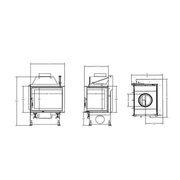 Inbouw Houtkachel Quattro 50 R Rechts Open Side, Huis en Inrichting, Kachels, Nieuw