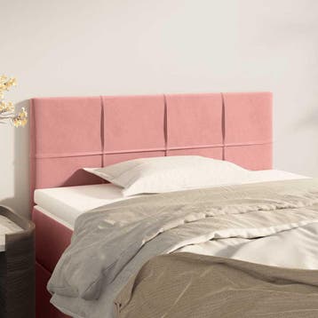 vidaXL Hoofdbord 90x5x78/88 cm fluweel roze, Verzenden, Nieuw, Stof