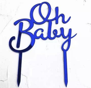 Acryl taart topper Oh Baby roze, Verzenden, Nieuw, Taarten, Versiering