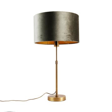 Tafellamp brons met velours kap groen 35cm - Parte, Verzenden, Nieuw