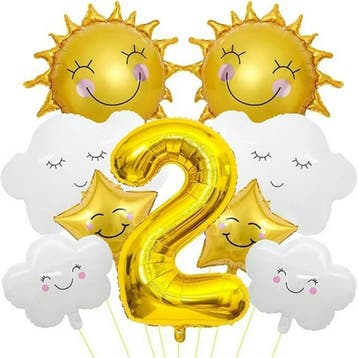 Ballon set Happy Second Birthday Smiley Face, Verzenden, Nieuw, Versiering, Verjaardag