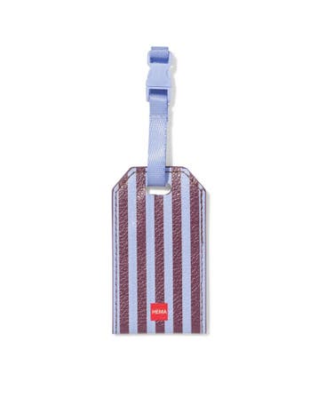 HEMA Bagagelabel 5.4x9.6cm strepen, Verzenden, Nieuw, Blauw