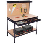 Werkbank| Garage | Werkblad | 120x60x155 cm | Zwart/Bruin, Ophalen of Verzenden, Nieuw