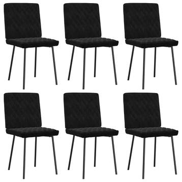 vidaXL Eetkamerstoelen 6 st fluweel zwart, Verzenden, Nieuw, Zwart