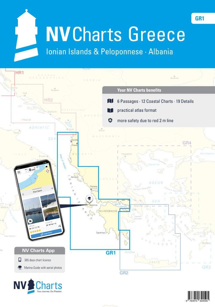 NV Charts Griekenland - GR 1 - Ionische Eilanden &amp; Pelop, Watersport en Boten, Accessoires en Onderhoud, Nieuw, Ophalen of Verzenden