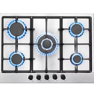 Gaskookplaat 68cm 5-Pits RVS LPG Aardgas Inbouw, Verzenden, Nieuw
