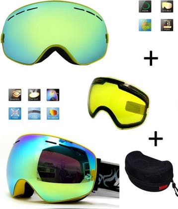 Ski Bril F Type 6 – Frameless Design met Extra Lens &, Ophalen of Verzenden, Nieuw