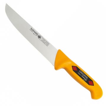 Eikaso Solingen Slagersmes 23 cm – Stijf Lemmet – Geel H, Ophalen of Verzenden, Nieuw, Rvs of Chroom