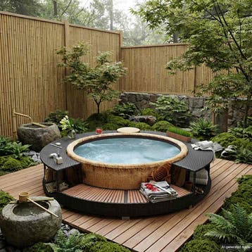 vidaXL Hottub-ombouw poly rattan zwart, Verzenden, Nieuw
