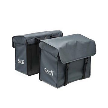 Beck Dubbele Fietstas Canvas Medium Grijs, Verzenden, Nieuw