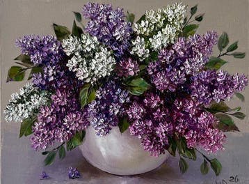 Drozda Nataly (XX-XXI) - Spring Lilac, Antiek en Kunst, Kunst | Schilderijen | Klassiek