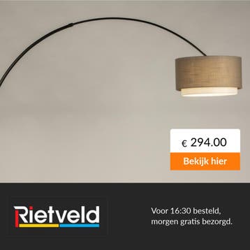 Rietveld-Vloerlampen-Zwart, Taupe-Stof, Metaal, Verzenden, Nieuw