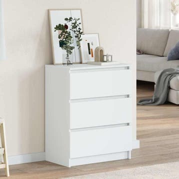 vidaXL Dressoir 60x35x76 cm bewerkt hout wit, Verzenden, Nieuw, Overige houtsoorten, Minder dan 50 cm