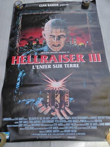 Pinhead - Affiche de cinema du film hellraiser 3, Nieuw