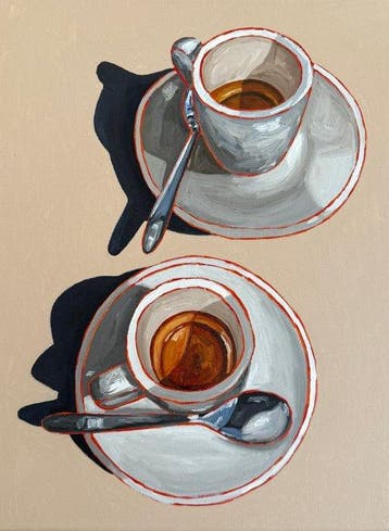 Cansu Rossi - Coffee Pop II - Oil painting