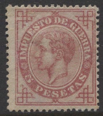 Spanje 1876 - Edifil 187 CV 1350 - 5p rosa good centering, Gestempeld