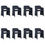 Set van 8 Leren eetkamerstoelen Icon - Toledo Marine, Huis en Inrichting, Stoelen, Ophalen of Verzenden, Nieuw, Leer