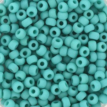 c.a. 5 gram Miyuki rocailles 8/0 - Opaque matte turquoise..., Ophalen of Verzenden, Nieuw, Kraal
