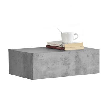 Wandplank met lade zwevend 46x30x15 cm betonkleurig, Verzenden, Nieuw