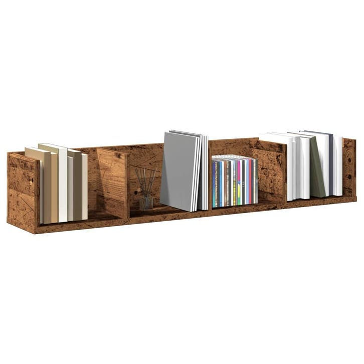 vidaXL Cd-wandschap 100x18x18 cm bewerkt hout oud, Huis en Inrichting, Woonaccessoires | Wandplanken en Boekenplanken, Nieuw, Verzenden