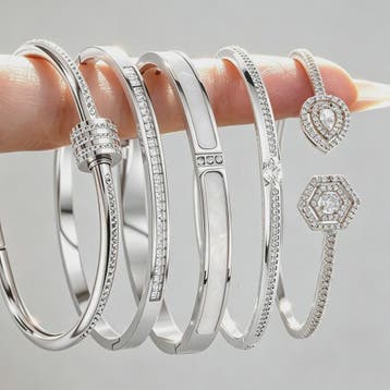 Luxe Zirkonia Armband Set - 5 Delig - Roestvrij Staal & Kope, Verzenden